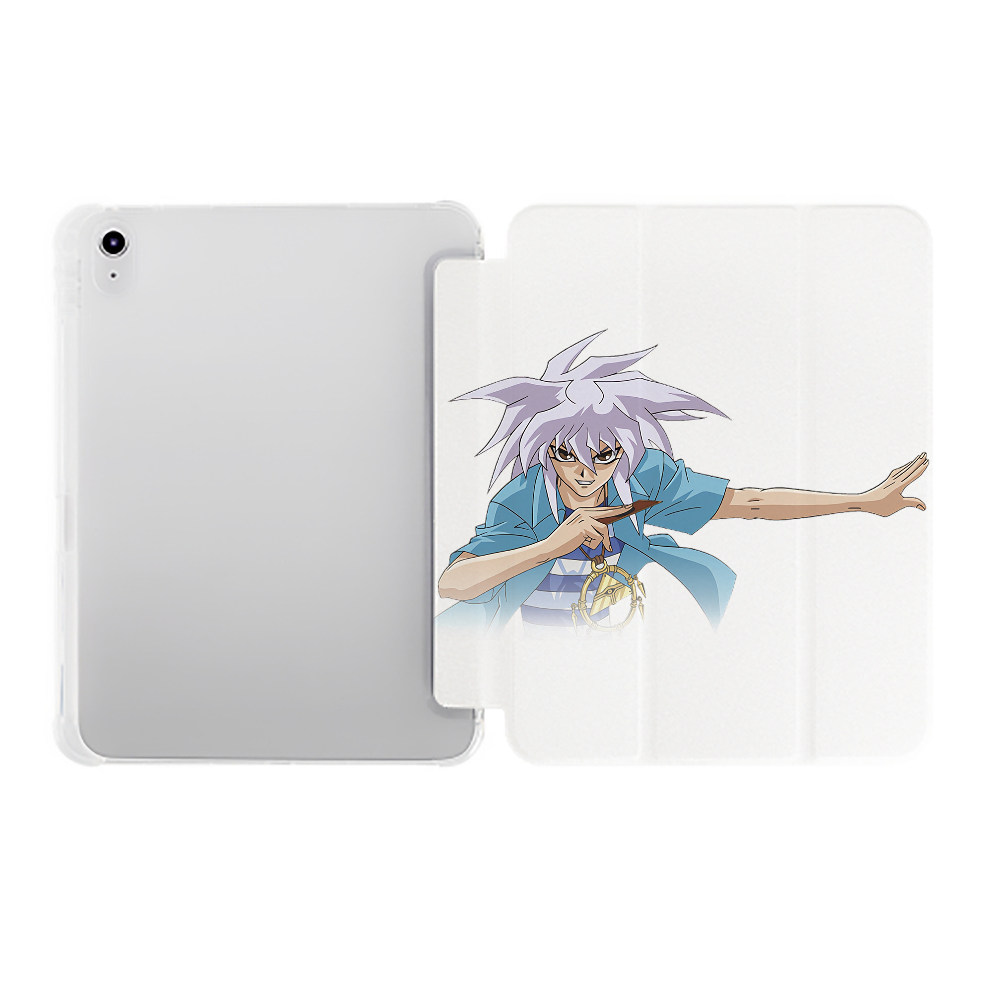 （画像用） 遊☆戯☆王 Yu-Gi-Oh! IPad ケース ペン収納付き 三つ折りスタンド PUレザー×シリコン 対応機種9.5/10.5/10.9インチ